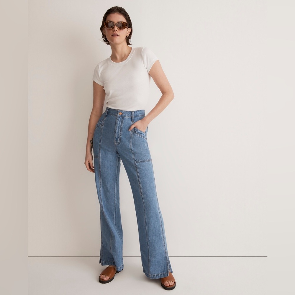 Madewell Light Denim Relaxed Loose Flare Jeans size 28